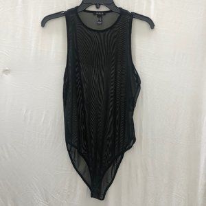 Publik plus size mesh black bodysuit